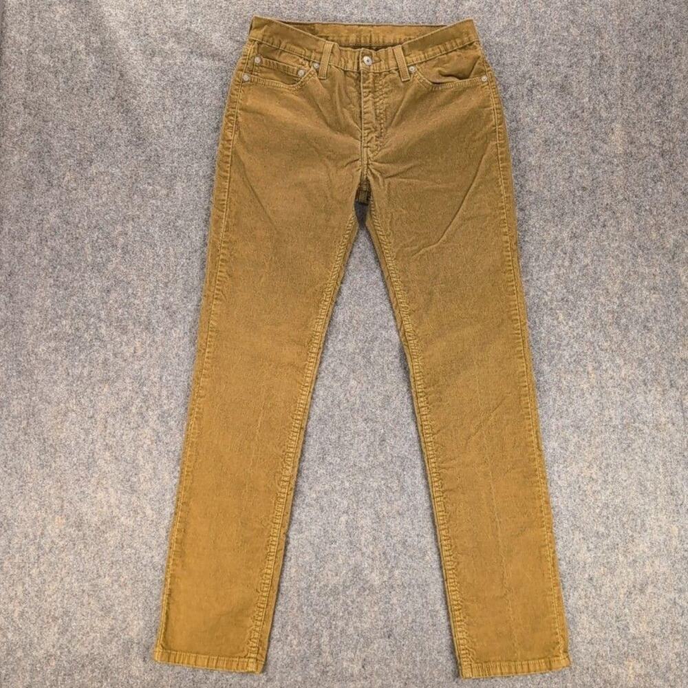 Levis 511 Pants Mens 32x34 Brown Corduroy Slim Fit 5 Pocket Stretch Casual